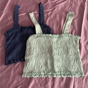 American Eagle Outfitters Navy and Mint Camisoles